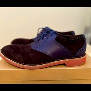 Mens Cole Haan Franklin Saddle suede Shoes size 12 color: blue/brown - Used